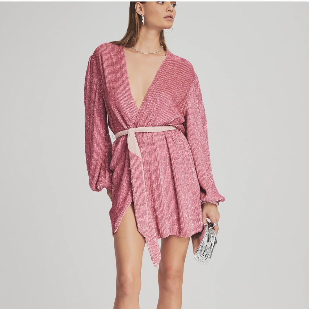 Retrofete Pink Sequin Mini Dress